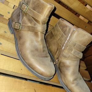 GNW Brown Ankle Boots with Gold Buckles